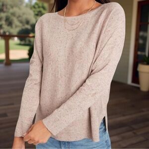Banana Republic Sz XS Scoop Neck Marbled Oatmeal Long Sleeve Sweater very roomy